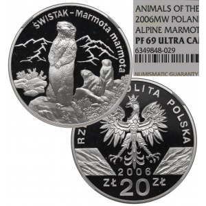 III RP, 20 złotych 2006 Świstak - NGC PF69 Ultra Cameo