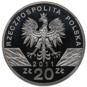 III RP, 20 PLN 2011 Badger - NGC PF68 Ultra Cameo