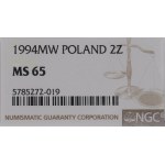 III RP, 2 złote 1994 - NGC MS65