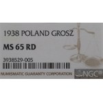 II Republic of Poland, 1 groschen 1938 - NGC MS65 RD