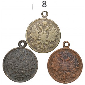 Russia, Alexander II, Medal for January Uprising 1863-64 - lot 3 pcs