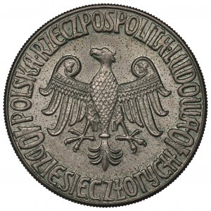 People's Republic of Poland, 10 zloty 1964 Casimir III the Great - intaglio inscription CuNi sample