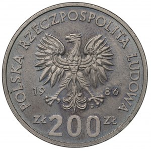 PRL, 200 złotych 1986 Władysław I Łokietek - Próba CuNi