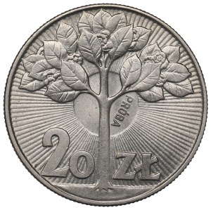 People's Republic of Poland, 20 gold 1973 tree - CuNi sample