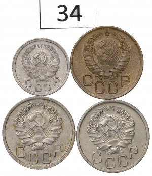 Soviet Union, lot 3-20 kopecks 1935-41