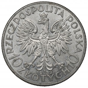 II Republic of Poland, 10 zlotych 1932, Women's Head, London