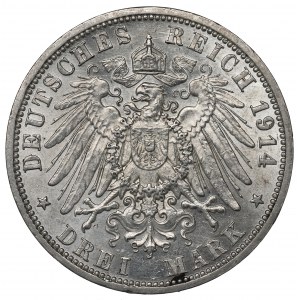 Germany, Preussen, 3 marki 1914