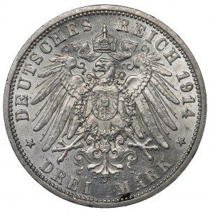 Germany, Preussen, 3 marki 1914
