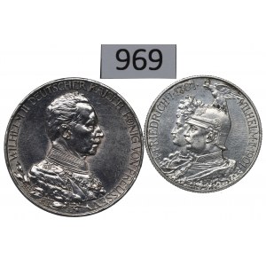 Niemcy, Prusy, Zestaw 2 marki 1901 i 3 marki 1913