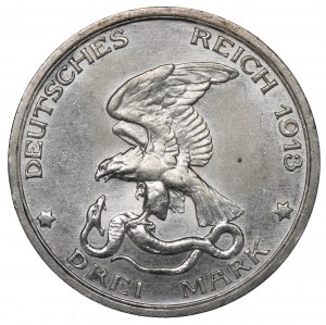 Germany, Preussen, 3 mark 1913 - 100 years of the victory over Napoleon