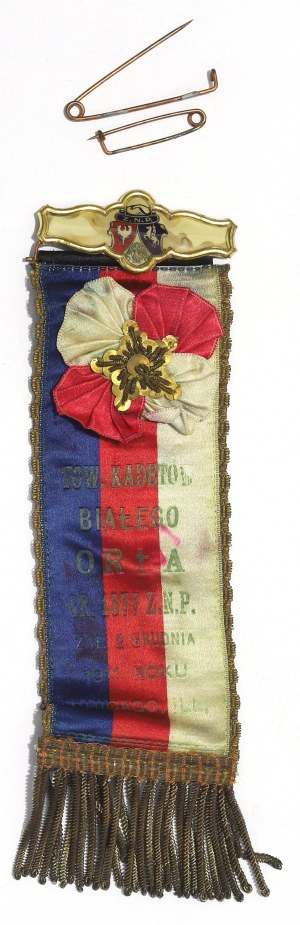 Polonia in the U.S.A., Badge of a member of the White Eagle Cadet Society of Chicago early 20th century.