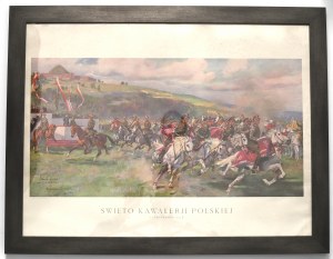 II RP, Color lithograph Cavalry Celebration 1933 Kossak