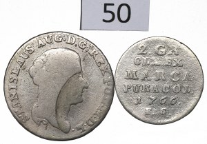 Poniatowski, Half-gold 1766 and two-gold 1790 coins