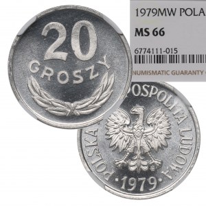 Peoples Republic of Poland, 20 groschen 1979 - NGC MS66