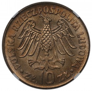 PRL, 10 zloty 1964 Casimir the Great - convex NGC MS64