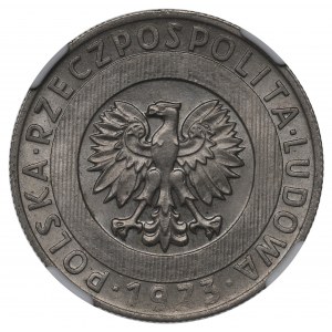PRL, 20 złotych 1973 Wieżowiec i kłosy - destrukt NGC MS64
