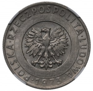 People's Republic of Poland, 20 gold 1973 Skyscraper and ears - destruct NGC MS64