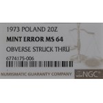 PRL, 20 złotych 1973 Wieżowiec i kłosy - destrukt NGC MS64