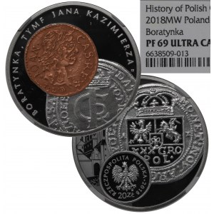 III RP, 20 złotych 2018 Historia monety polskiej boratynka tymf - NGC PF69 Ultra Cameo