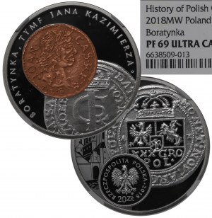 Third Republic, 20 Gold 2018 History of Polish coin boratine tymf - NGC PF69 Ultra Cameo