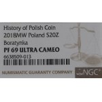 III RP, 20 złotych 2018 Historia monety polskiej boratynka tymf - NGC PF69 Ultra Cameo