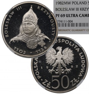 PRL, 50 zloty 1982 Crooked - NGC PF69 Ultra Cameo