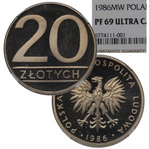 PRL, 20 złotych 1986 - NGC PF69 Ultra Cameo