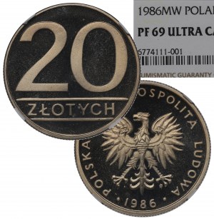 PRL, 20 zloty 1986 - NGC PF69 Ultra Cameo