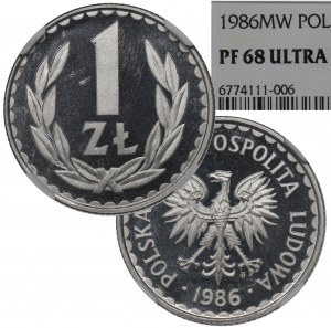 PRL, 1 zloty 1986 - NGC PF68 Ultra Cameo