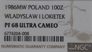 People's Republic of Poland, 100 gold 1986 Elbow - NGC PF68 Ultra Cameo