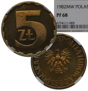 People's Republic of Poland, 5 gold 1982 - NGC PF68