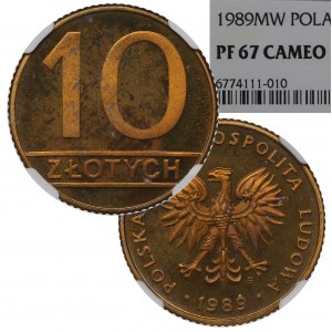 PRL, 10 złotych 1989 - NGC PF67 Cameo