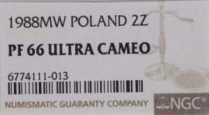 PRL, 2 zloty 1988 - NGC PF66 Ultra Cameo