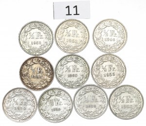 Switzerland, Lot 1/2 franc 1948-63