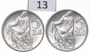 People's Republic of Poland, Set of 5 Gold 1974 Fisherman