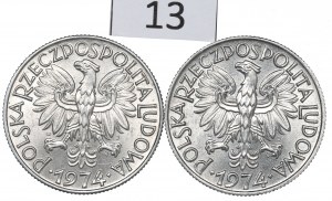 People's Republic of Poland, Set of 5 Gold 1974 Fisherman