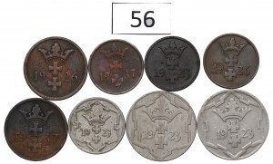 Free City of Danzig, lot 1-10 fenigs 1923-37