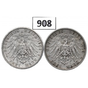 Germany, Bayern and Saxony, Lot 3 marks 1909-10