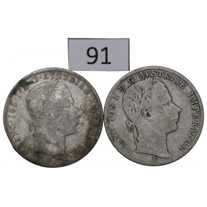 Austria, Franz Joseph, Lot 1 florin 1858 V and 1861 E