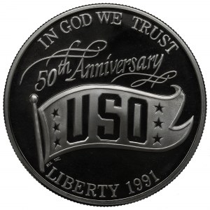 USA, 1 dollar 1991 - USO 50 Years