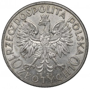 II Republic of Poland, 10 zlotych 1932, Women's Head, London