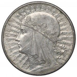II Republic of Poland, 10 zlotych 1932, Women's Head, London