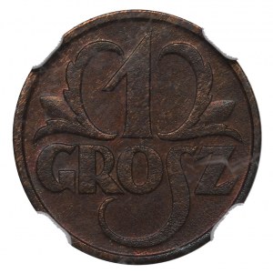 II RP, 1 grosz 1930 - NGC MS63 RB