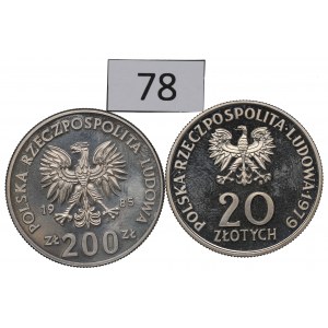 Polská lidová republika, sada 20-200 zlatých 1979-85 - zkoušky