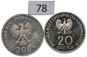People's Republic of Poland, Set of 20-200 Gold 1979-85 - Samples