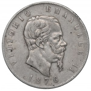 Italy, 5 lira 1876