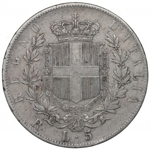Italy, 5 lira 1876