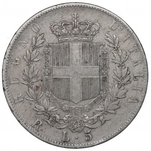Italy, 5 lira 1876