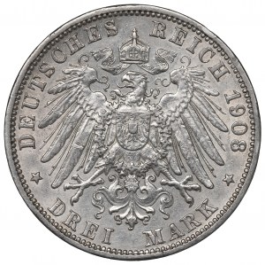 Germany, Baden, 3 mark 1908