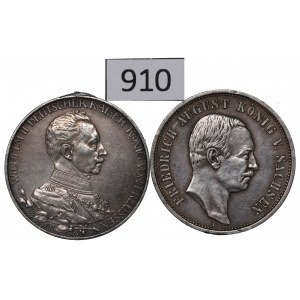 Germany, Prussia and Saxony, Lot 3 marks 1909-13